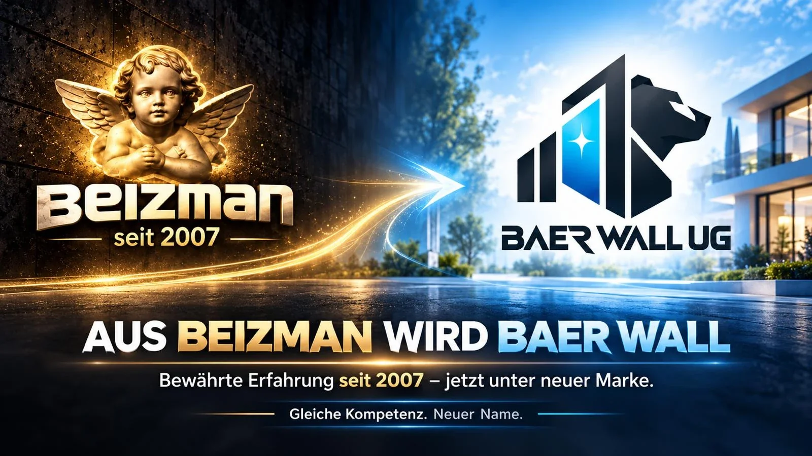 Aus Beizman wird BAER WALL – bewährte Erfahrung seit 2007, jetzt unter neuer Marke. Gleiche Kompetenz. Neuer Name.